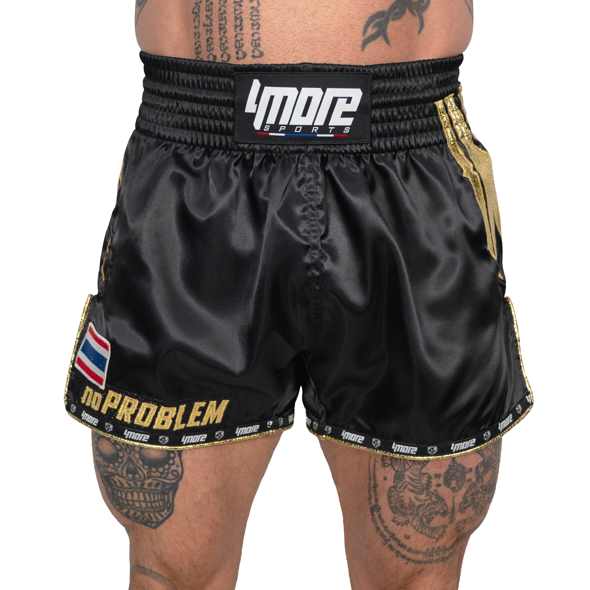 No Problem Muay Thai Shorts – Black/Gold