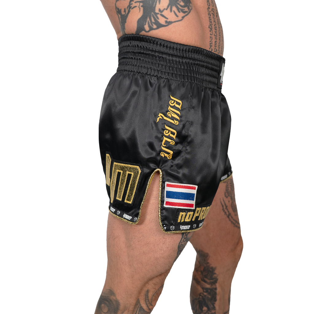 No Problem Muay Thai Shorts – Black/Gold